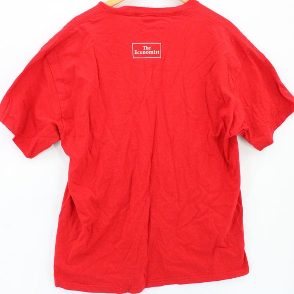 Vintage Delta Pro Shirt Mens Red Short Sleeve The Economist Minds Graphic XL - Picture 7 of 10